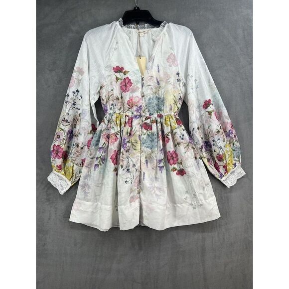 Anthropologie Let Me Be A-Line Mini Dress Floral Size X-Small - Picture 3 of 12